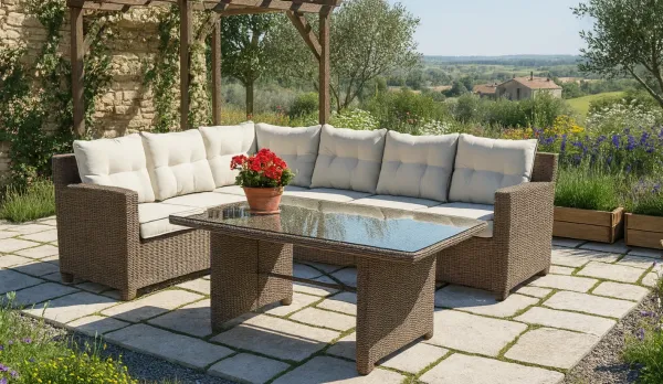 Rinconera sofá comedor de rattan