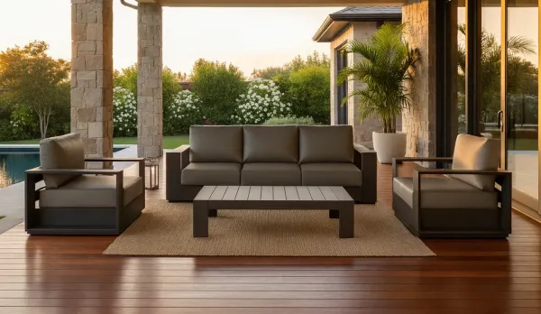 Set de jardin aluminio en telas náuticas de grandes dimensiones - 2 colores
