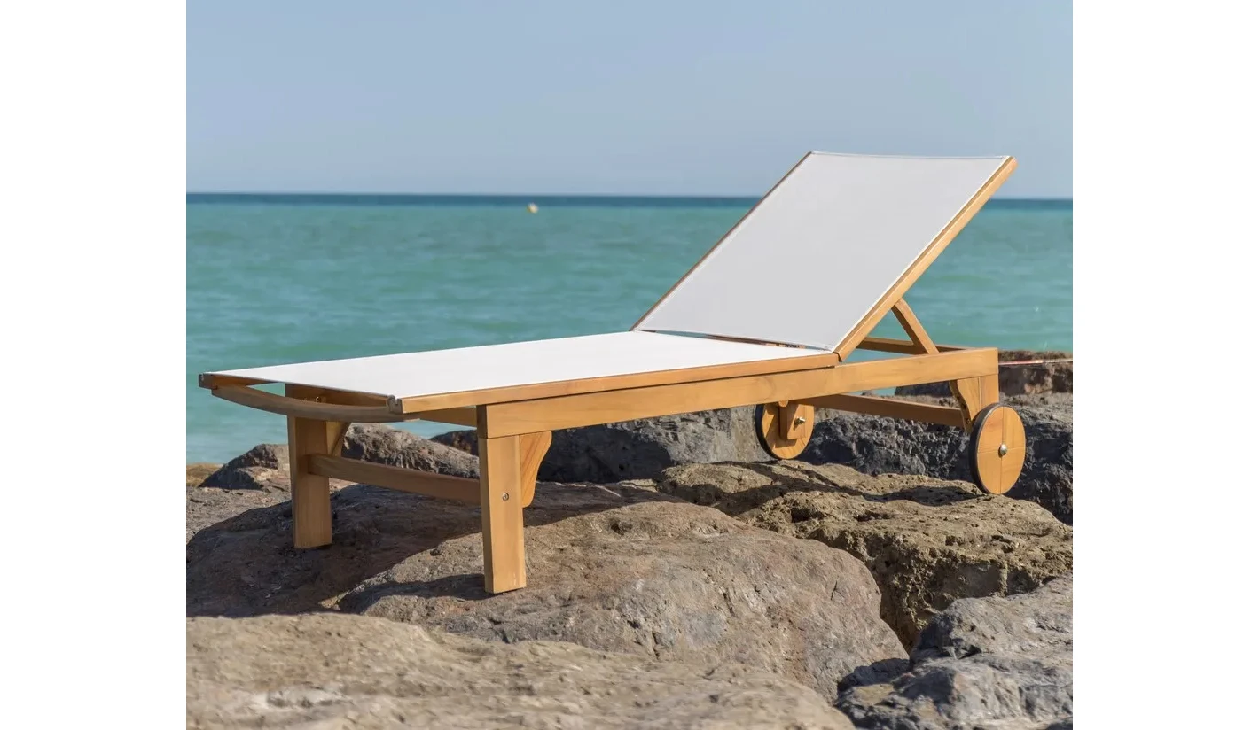 Tumbona madera de acacia económica disponible en varios colores