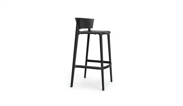 Taburete de diseño con respaldo bajo
