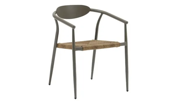 Silla apilable de aluminio color beige