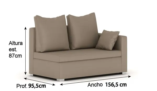 Sofá "komfort" 2 plazas brazo izquierdo