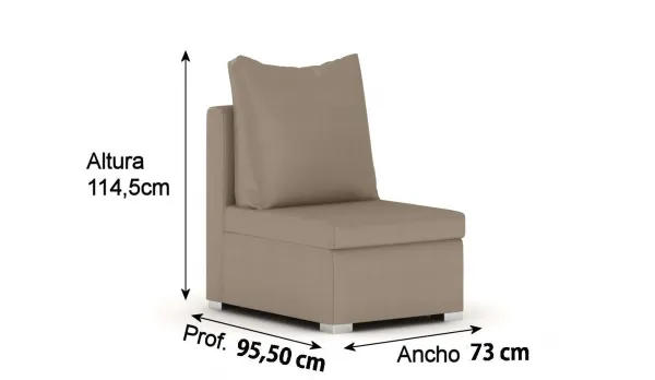 Sillón jardín respaldo alto "komfort" 1 plaza sin brazos