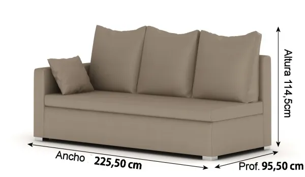 Sofá "komfort" 3 plazas brazo derecho