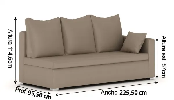 Sofá "komfort" 3 plazas brazo izquierdo