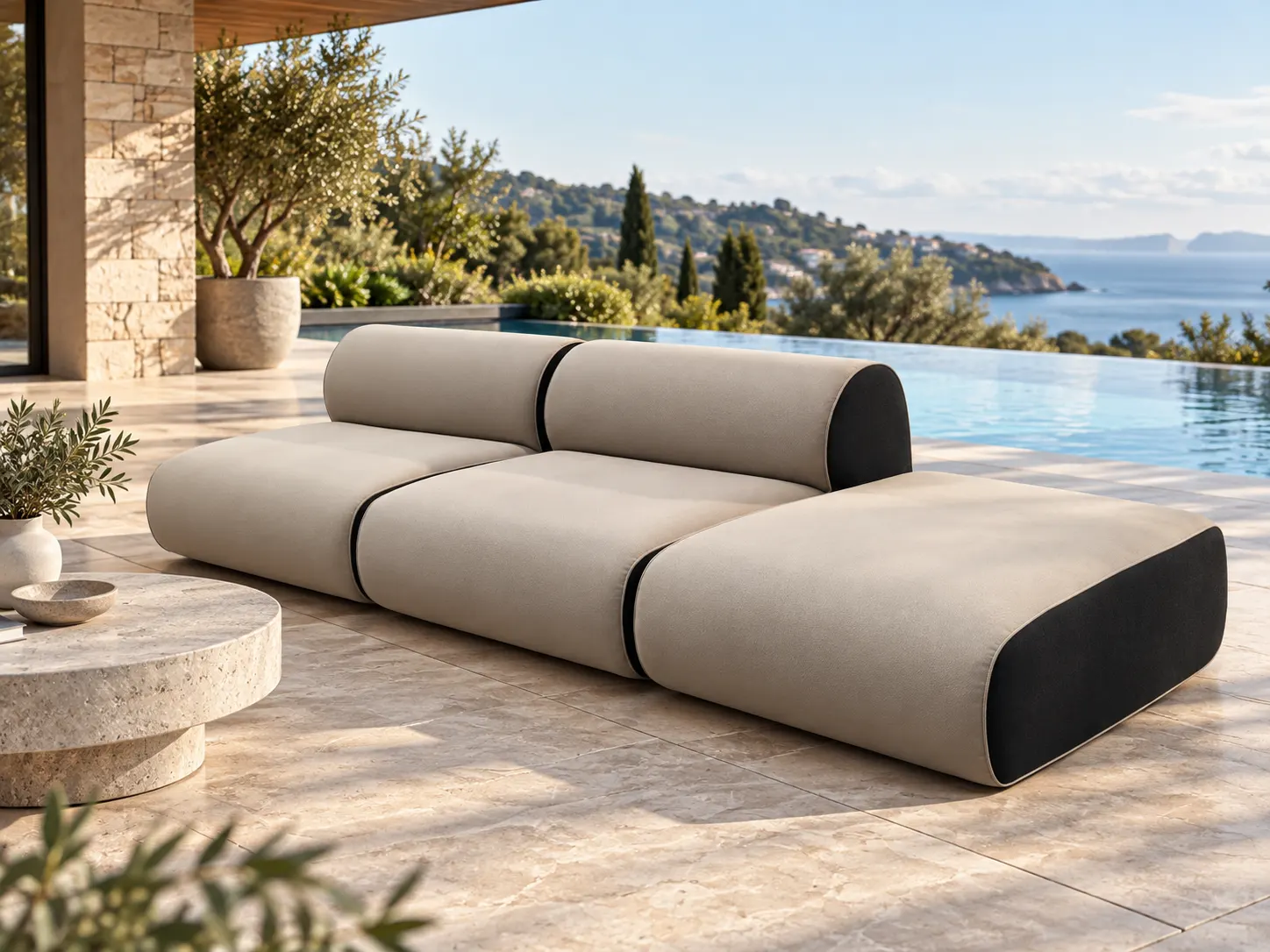 Conjunto exterior en oferta de 3 modulos en BEIGE y NEGRO