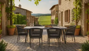 Comedor de aluminio en blanco o gris