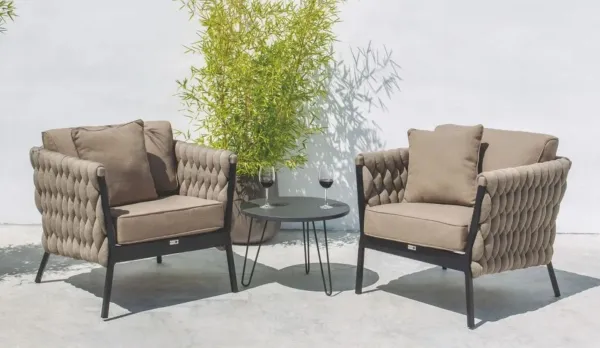 sofás de cuerda trenzada para jardín
