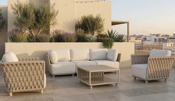 Colección de aluminio con Batyline y cojineria waterproof