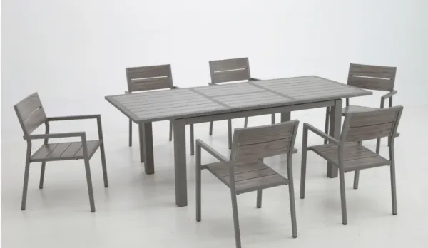 Sillas y mesas de terraza de aluminio estructura gris