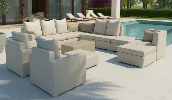 Sofás de jardín respaldo alto impermeables