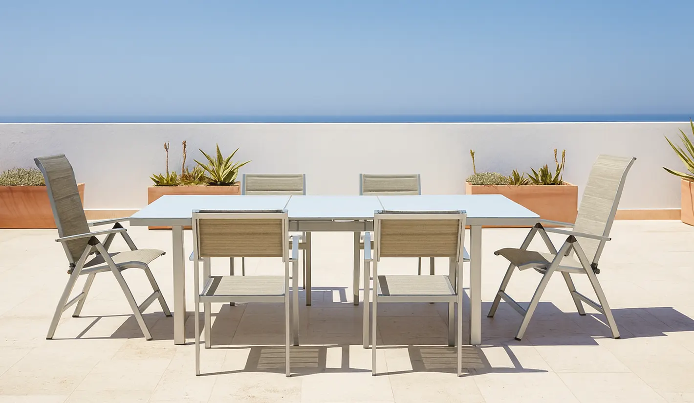 Sillas y mesas de Jardín textilene acolchado