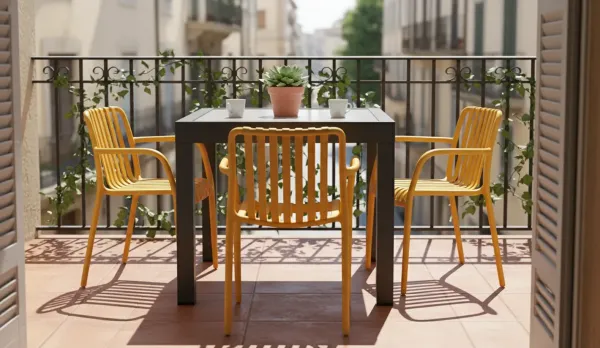 Conjunto de comedor mueble jardín aluminio blanco o grafito