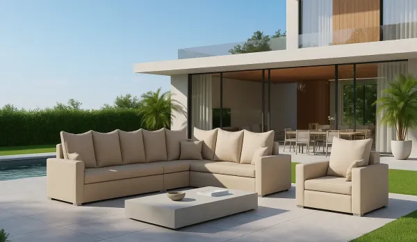 Sofás de jardín respaldo alto impermeables