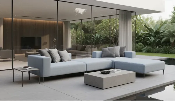 Mobiliario exterior de diseño con tela impermeable
