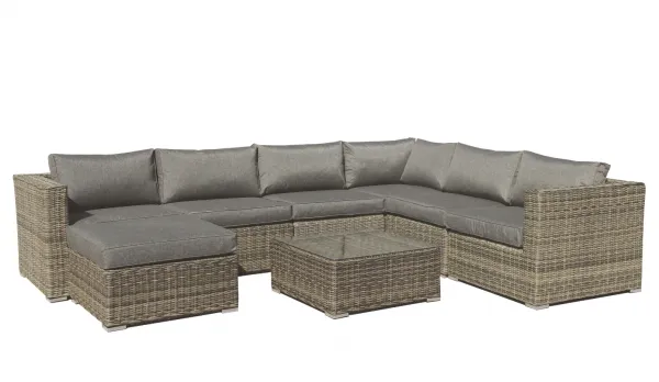 Sofá de jardin Modular rattan jaspeado