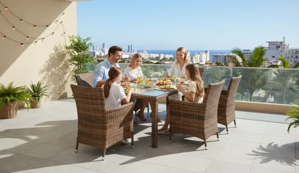 Conjunto rattan jaspeado