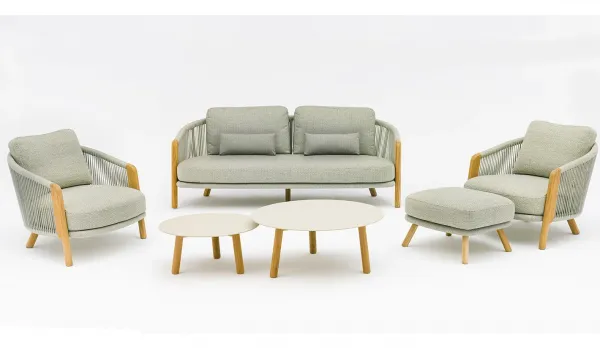 Conjunto de teca y aluminio