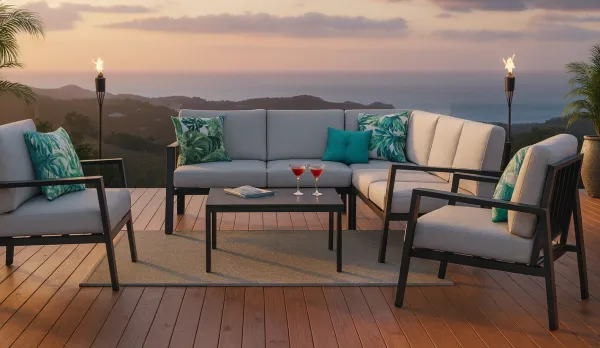 Sofás jardin muebles aluminio con tela hidrofugada