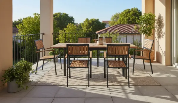 Conjunto muebles de jardín de teca