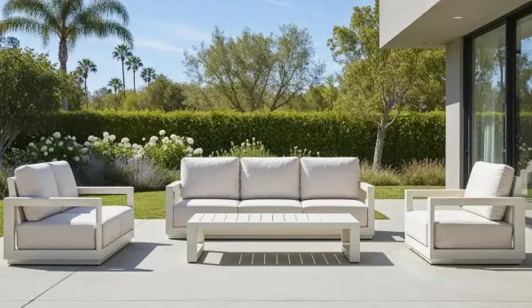 Set de aluminio en beige para exterior