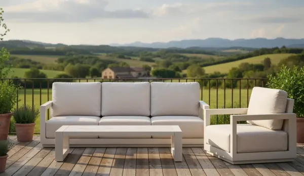 Set de aluminio en beige para exterior