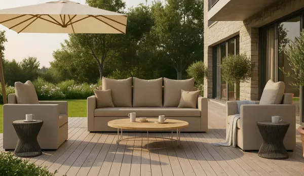 Sofás de jardín respaldo alto impermeables