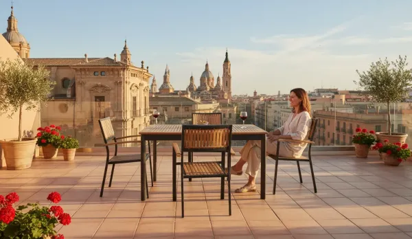 Conjunto muebles de jardín de teca
