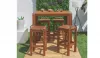 Conjunto de acero con acacia