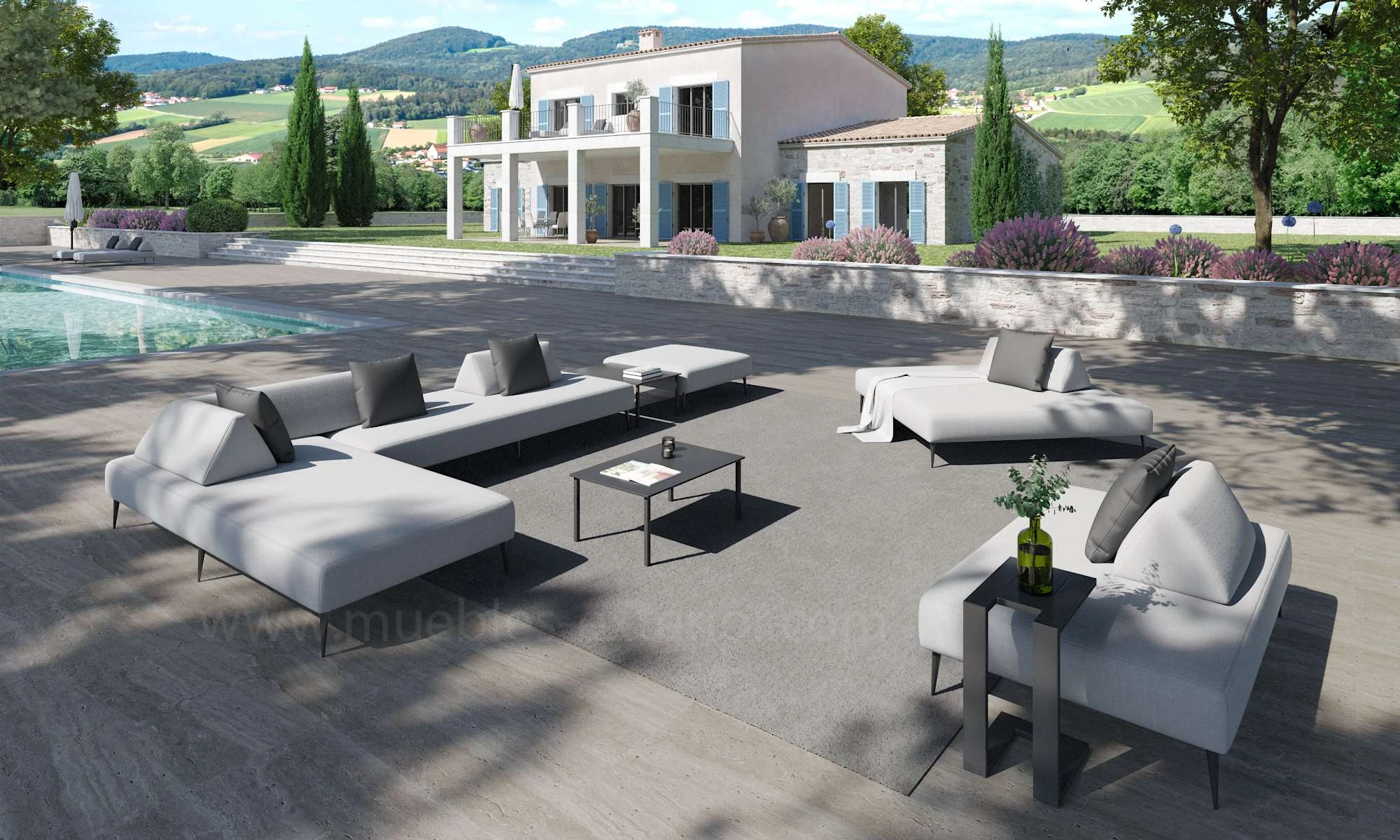 Sofas 100% exterior modulares telas impermeables