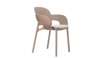 Silla de jardin en polipropileno y con asiento tapizado en varios colores