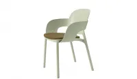Silla de jardin en polipropileno y con asiento tapizado en varios colores