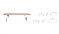 Mesa HEXAGONAL de 210 o 299cm de compacto fenólico