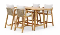 Conjunto de mesa alta de acacia
