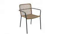 Sillón de hierro de exterior con cuerda trenzada