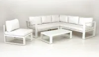 Rinconera en tejido náutico en blanco