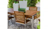 Mesa de acacia con acero 160cm "Noah"