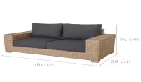 Sofá doble de rattan sintético ancho "Sabana"