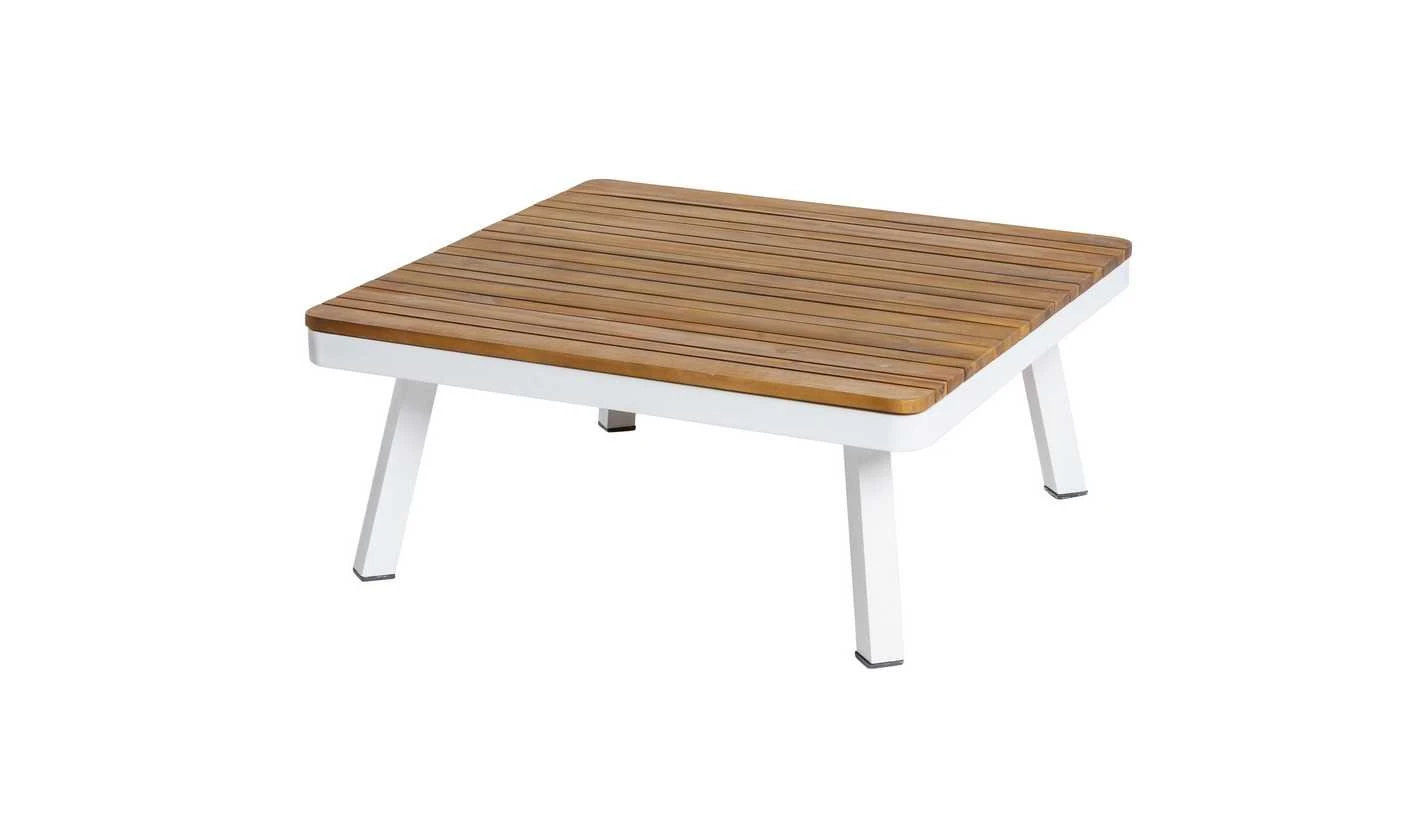 Mesa exterior aluminio blanco