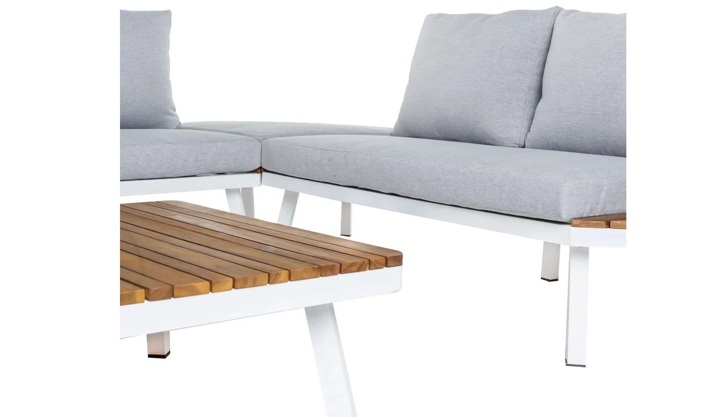 Mesa exterior aluminio blanco