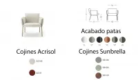 Sillón de acero individual con cojines desenfundables