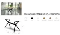 Mesa con sobre compacto fenólico de 90 x 200