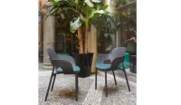 Silla de jardin en polipropileno y con asiento tapizado en varios colores