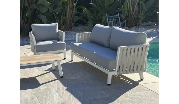 Set sofás de terraza con cuerda 4 piezas (2 colores)
