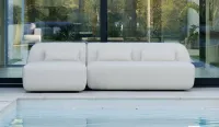 Mueble sofá de exterior con chaise longue 100% intemperie 