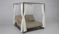 Cama Balinesa aluminio con cojines náuticos en dos colores