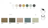 Silla de jardin en polipropileno y con asiento tapizado en varios colores