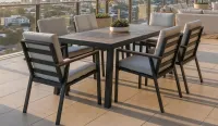 Set de mesa con 6 sillones en blanco o antracita