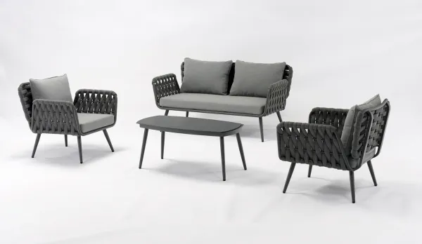 Set de aluminio en cuerda Olefin gris