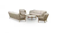 Sillón de jardín de eucalipto de 3 plazas